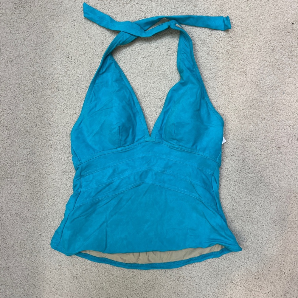 NWT Miraclesuit/Magicsuit Teal Halter Tankini Two Piece Swimsuit - Picture 3 of 12